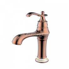 Faucet Baskom Vintaj Tuas Tunggal Rose Gold